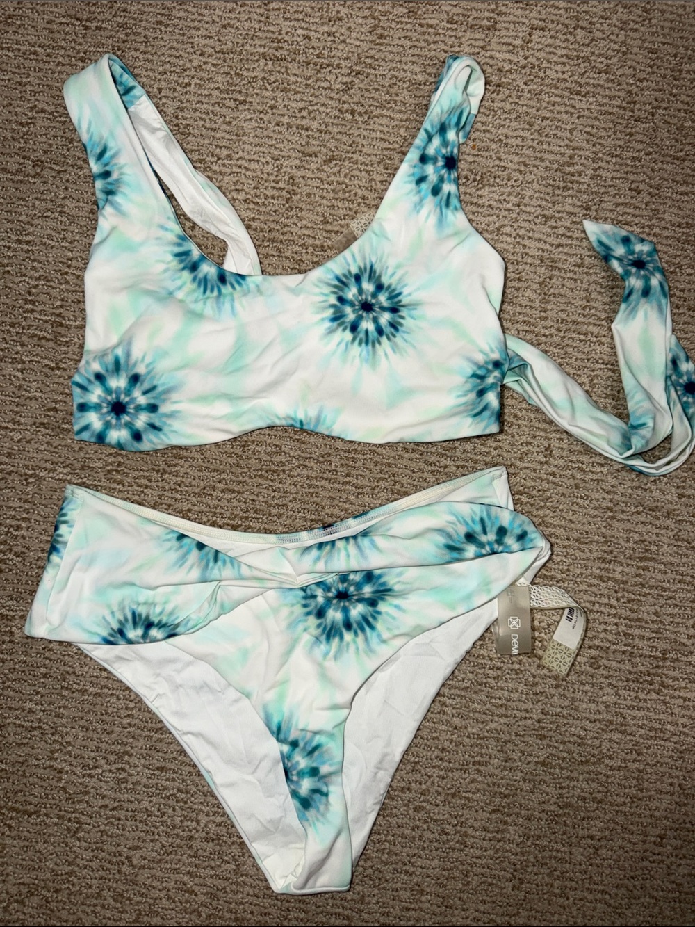 devon windsor elsa scarlett tie dye bikini swimsuit blue tie back